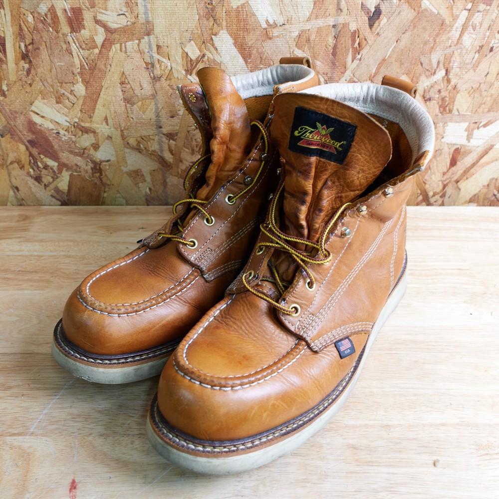 Thorogood Men Size 12 D Plain Toe 6 Inch Wedge Boot USA Made No Insoles
