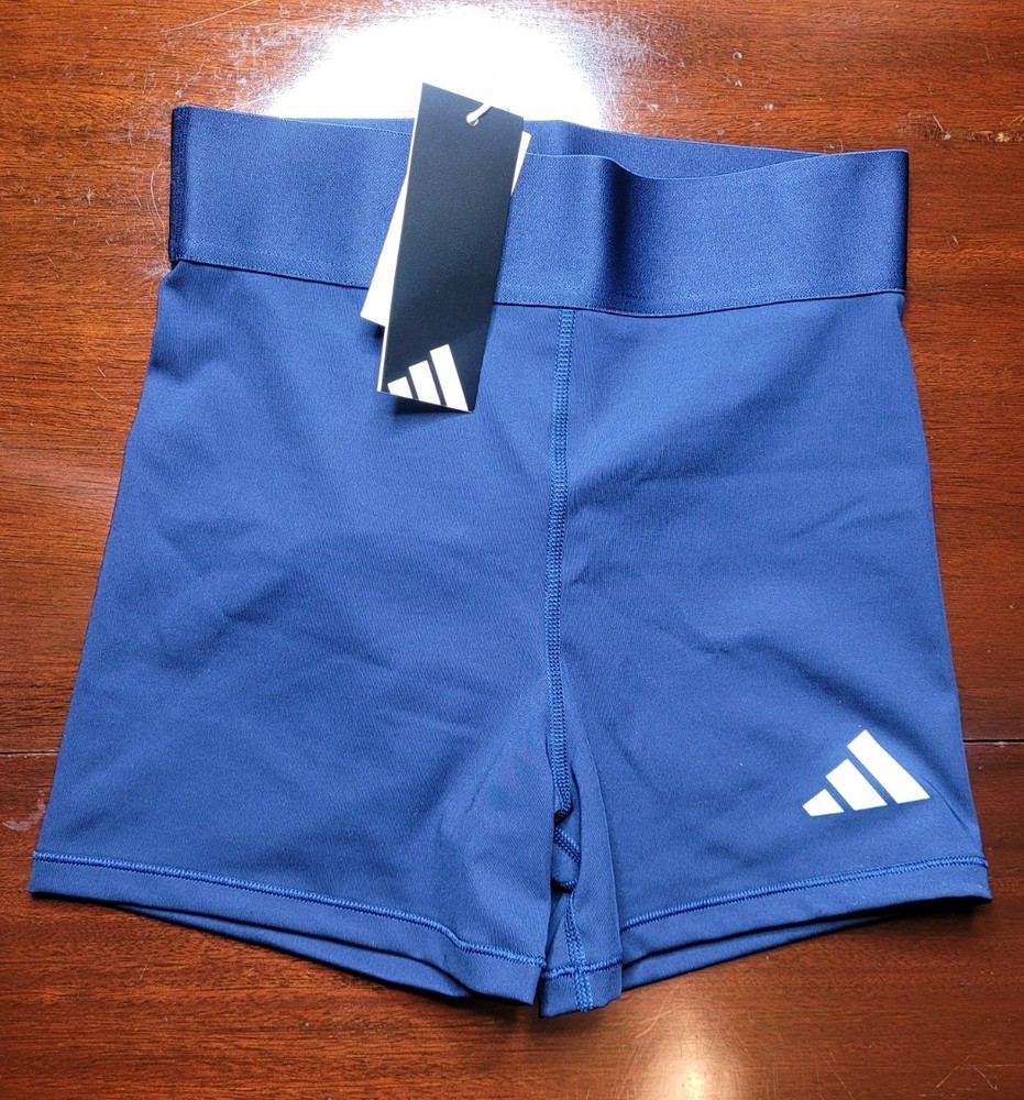 NEW Adidas Women's Techfit Lined Volleyball Shorts, Team Power Navy Spandex
