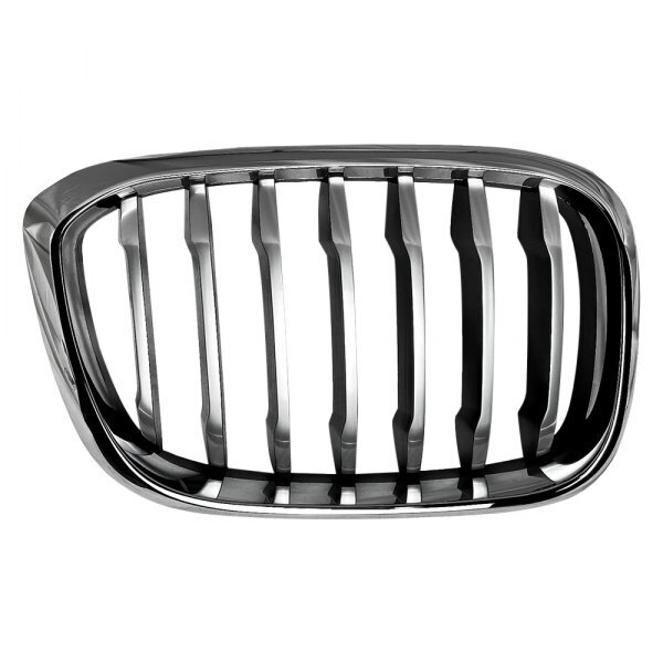 Grille For 2018-21 BMW X3 Right Side Chrome Frame Black Slats Silver Front Edge