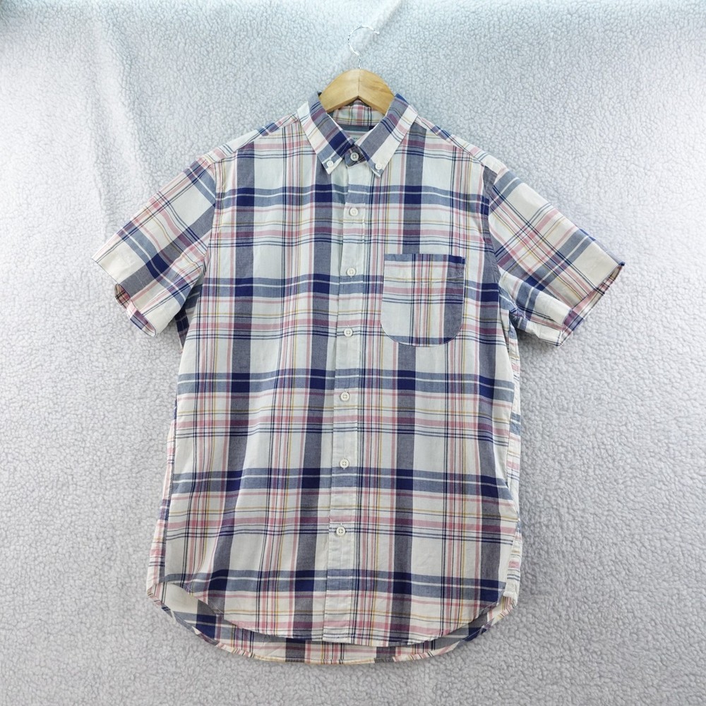 J.Crew Madras Mens S Plaid Short Sleeve Button Down Shirt Casual Preppy Soft