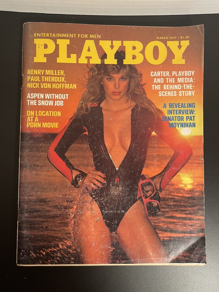 Playboy Magazine March 1977  Henry Miller Pat Moynihan Paul Theroux Aspen Ski