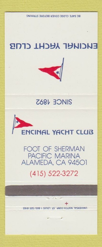 Matchbook Cover - Encinal Yacht Club Alameda CA