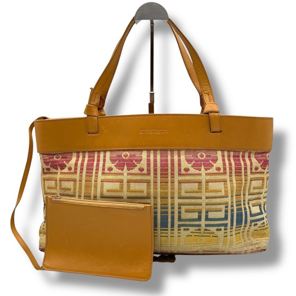 Givenchy Beige Canvas and Leather Tote Bag with Detachable Pouch