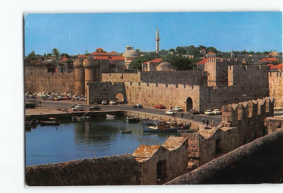 Postcard Old City Rhodes Greece