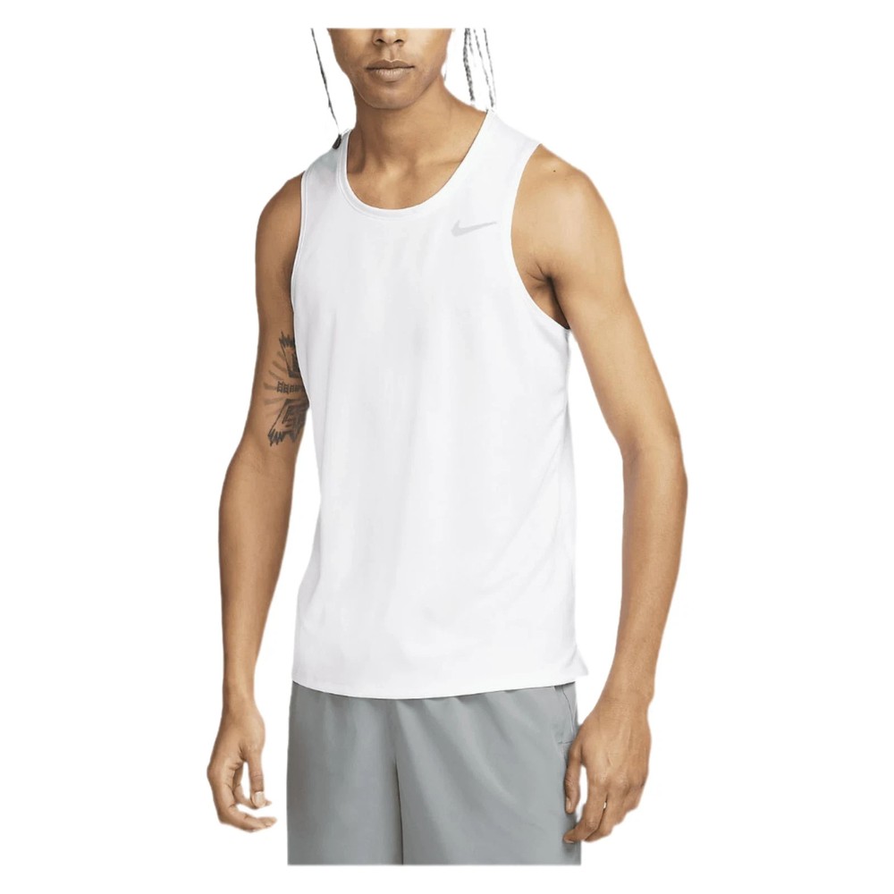 Nike Miler Men's Dri-FIT Running Tank (WHITE/REFLECTIVE SILV)   XL