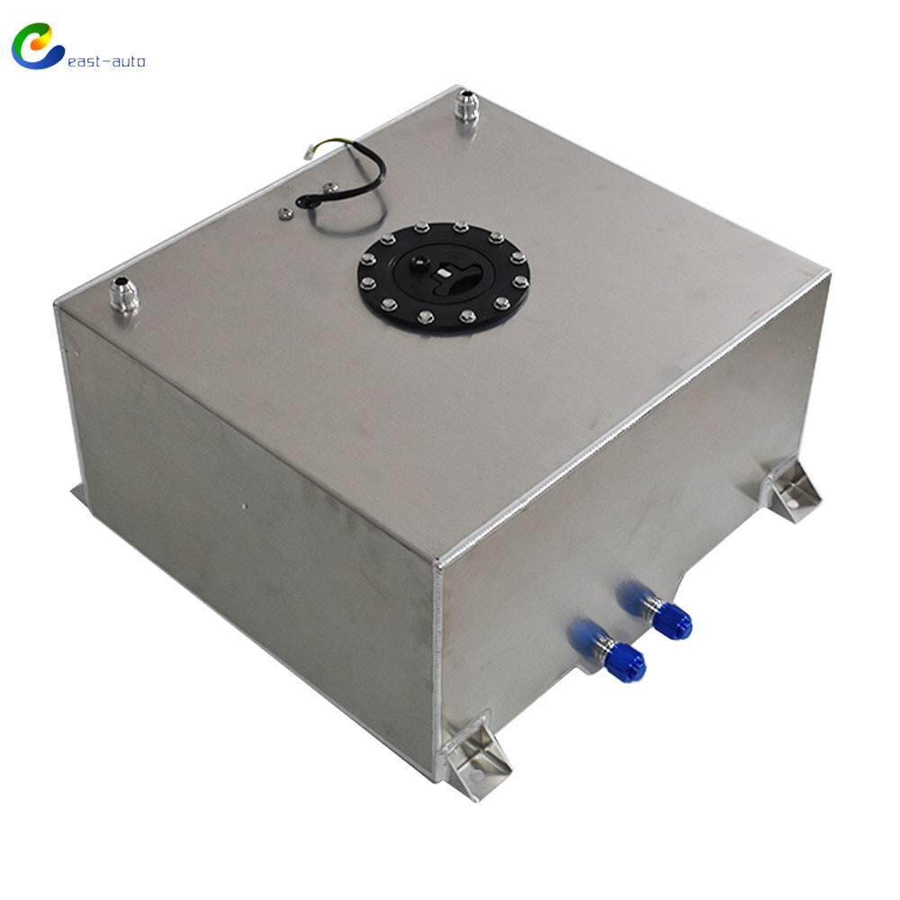 POLISHED ALUMINUM 15 GALLON RACING DRIFT FUEL CELL TANK+LEVEL SENDER