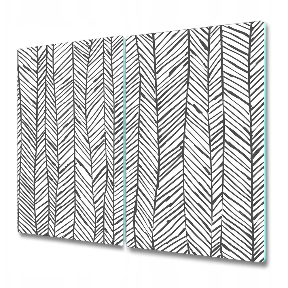 Glass Induction Ceramic Hob Cover Herringbone Minimalist Scandinavian 2x30x52