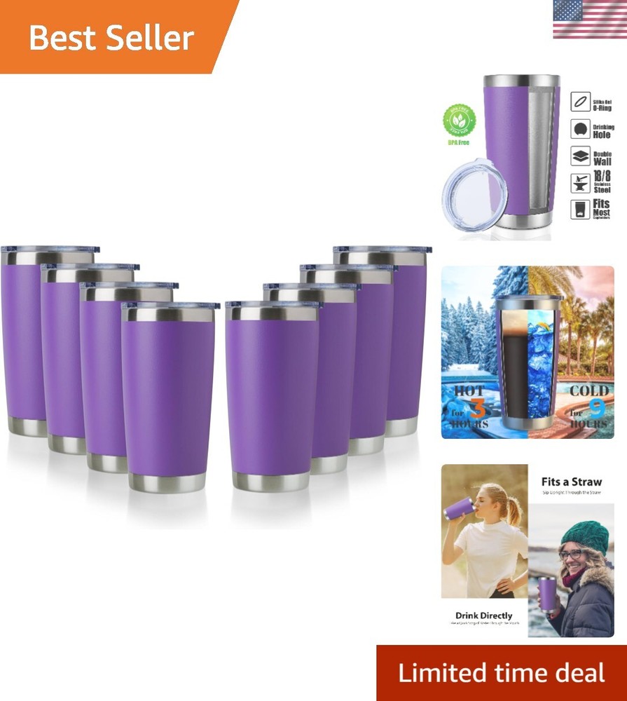 20oz Bulk Stainless Steel Tumbler with Lid, Double Wall Vacuum Insulated Travel Mug