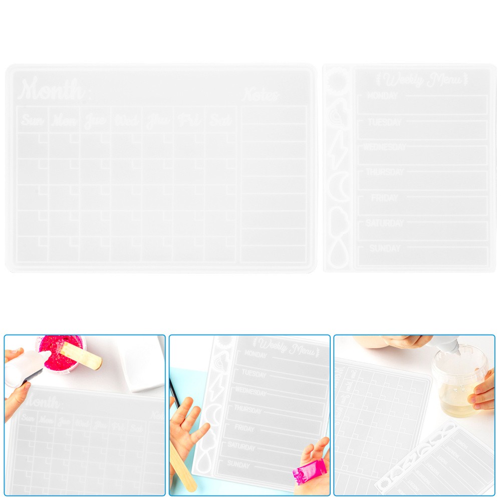 2-Piece Silicone Notepad Mold for Epoxy Resin Calendar Ornaments