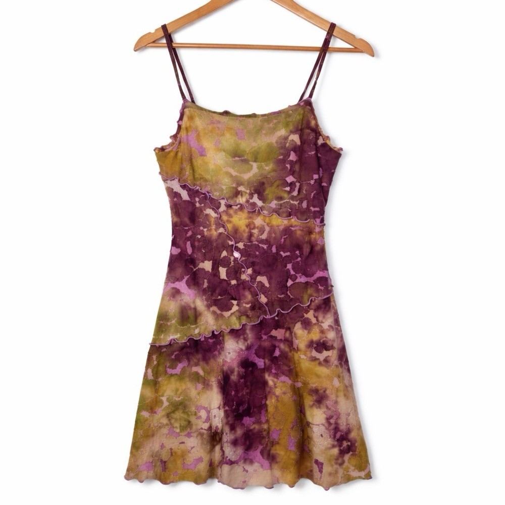 Y2K Fairy Grunge Dress Womens XS Earthy Edgy Artsy Abstract Indie Forest Fest-image