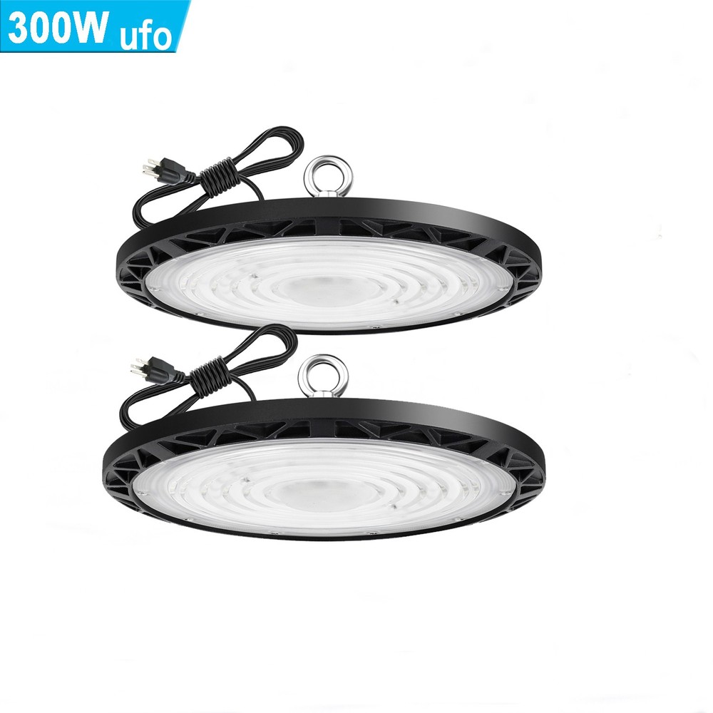 2 Pack 300W UFO Led High Bay Light Warehouse Factory Commercial Industrial Light