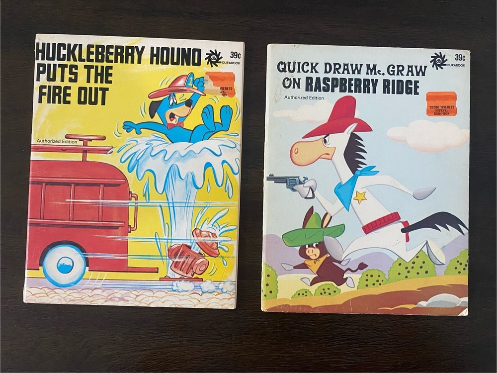 2 1972 Durabooks-Huckleberry Hound & Quick Draw Mc Graw