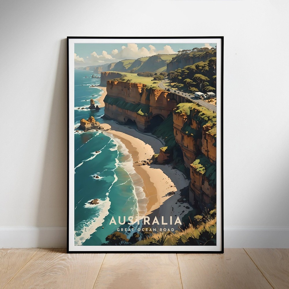 Australia Travel Poster Wall Art Oceania Instant Hanging Decor New Home Gift