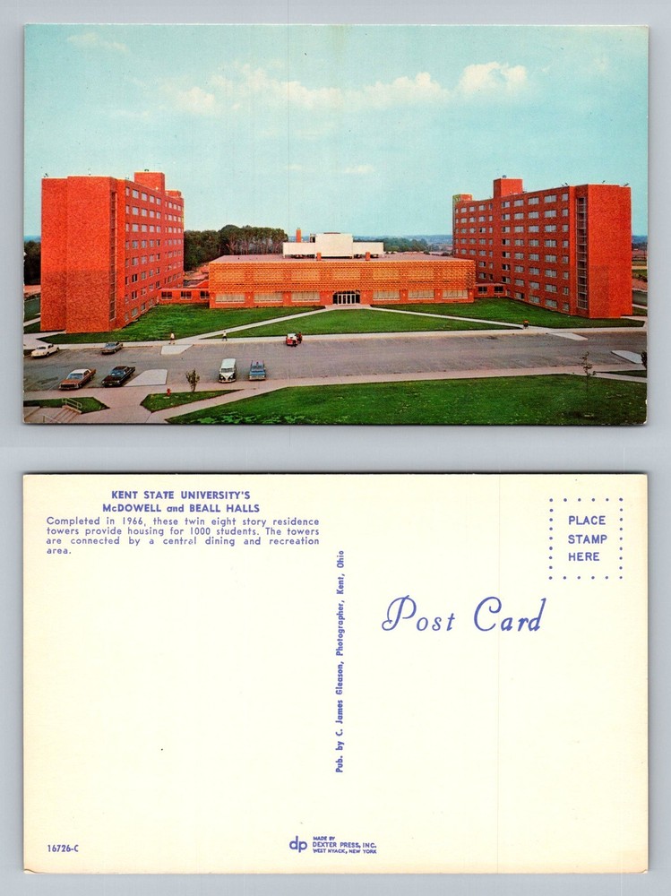 Kent, OH-Ohio, Kent State University McDowell And Beall Halls Vintage Postcard