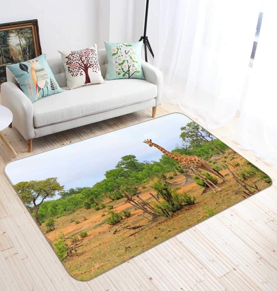 3D Wild Woods Giraffe O837 Animal Non Slip Rug Mat Elegant Photo Carpet Fay