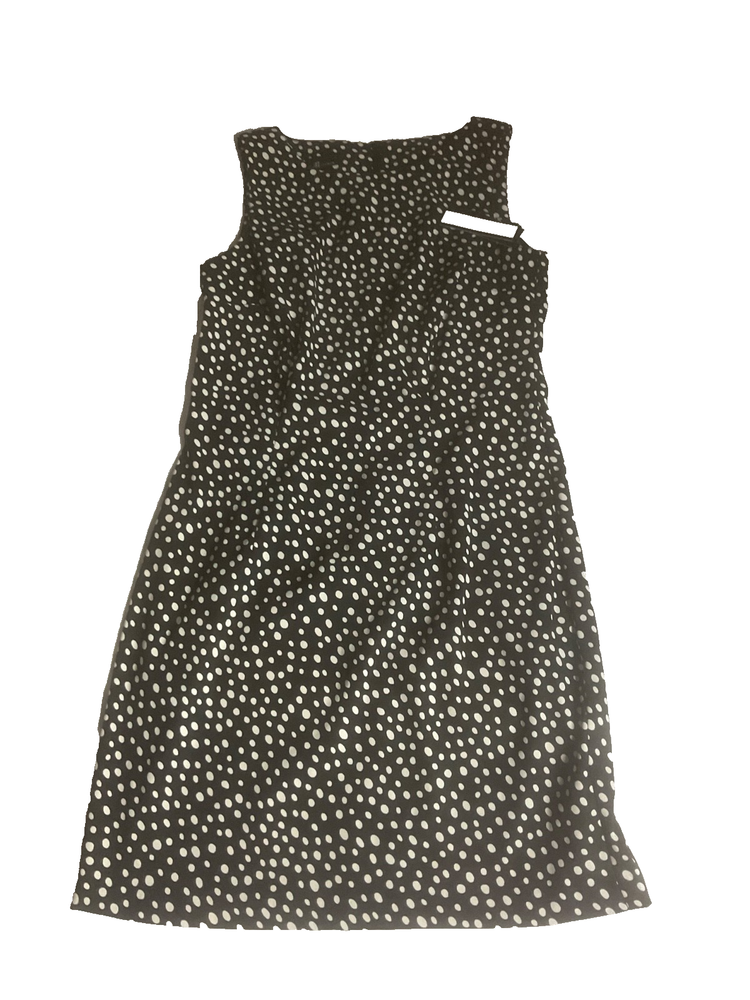 AB STUDIO Black and White Polka Dot Sheath Dress Womens Size 10