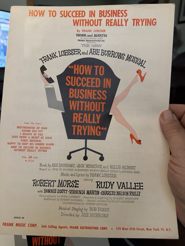 M Stage Musical Sheet Music HOW TO SUCCEED IN BUSINESS ‘Title Cut’