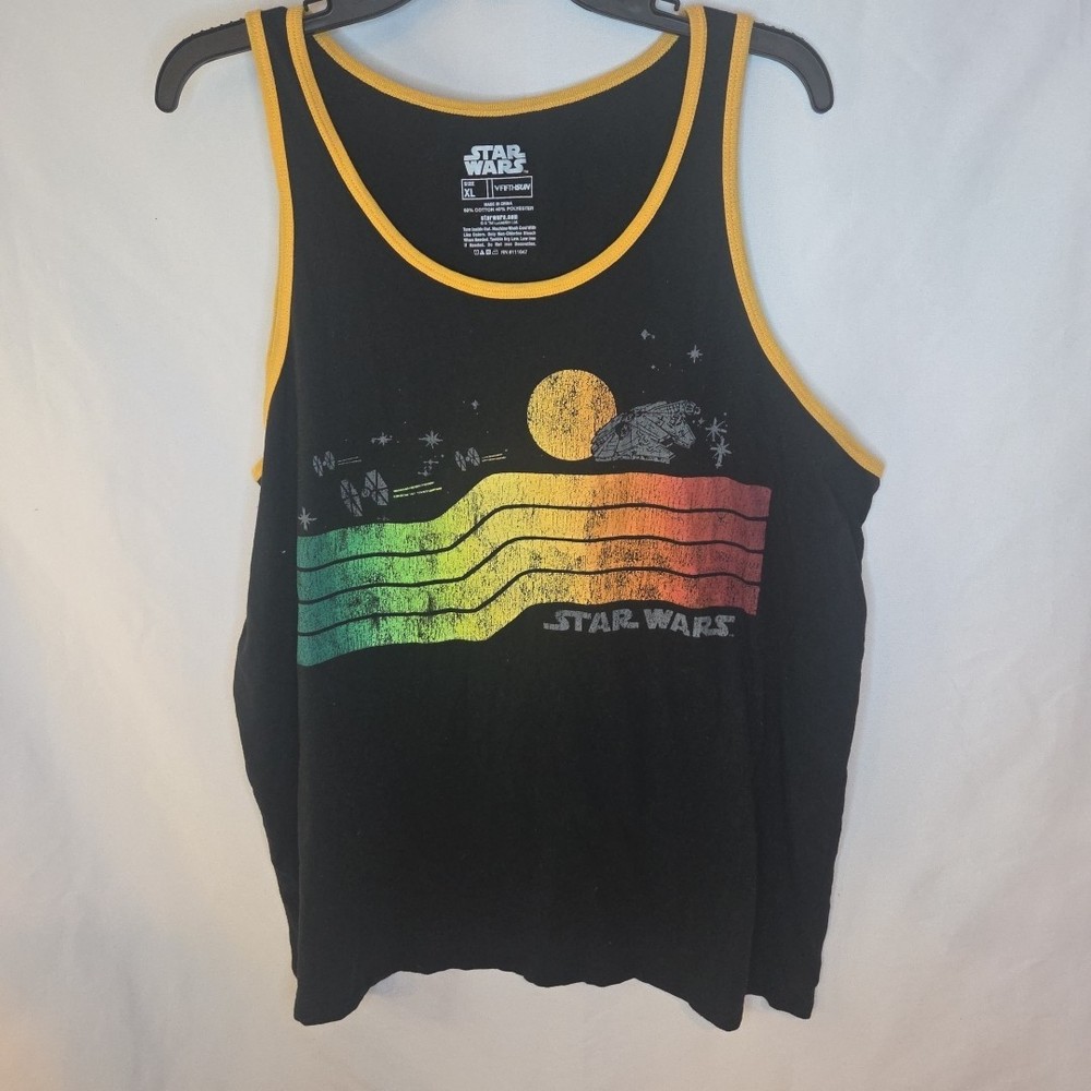 Star Wars Tank Top Mens Large Black Graphic Sleeveless Shirt
