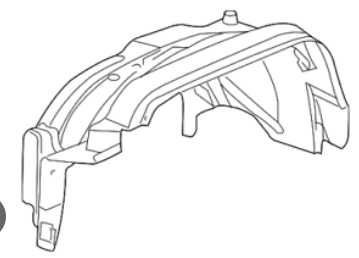 2006-2009 Hummer H3 Passenger Right Front Inner Fender 25901290 OEM.