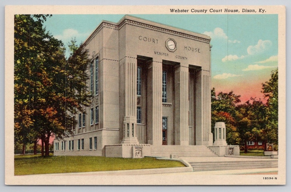 Webster County Court House Dixon Kentucky 1941 Linen Postcard Art Deco