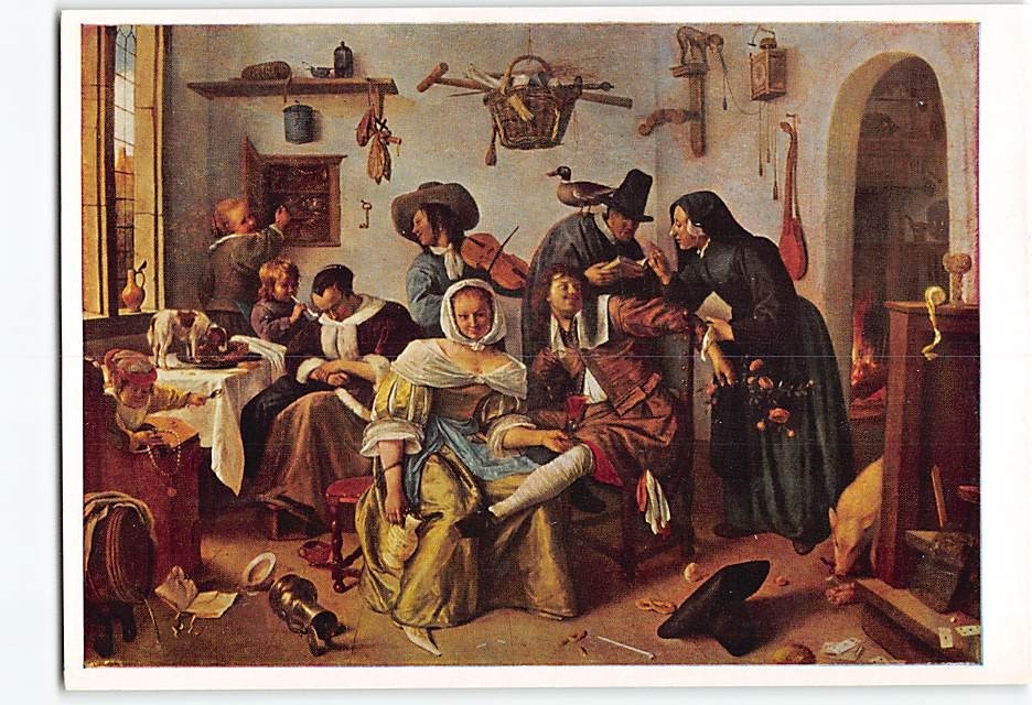Postcard Beware of Luxury Painting by Jan Steen