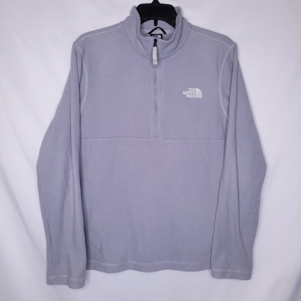 The North Face Fleece Jacket Mens Small Gray 1/4 Zip Hiking Outdoor
