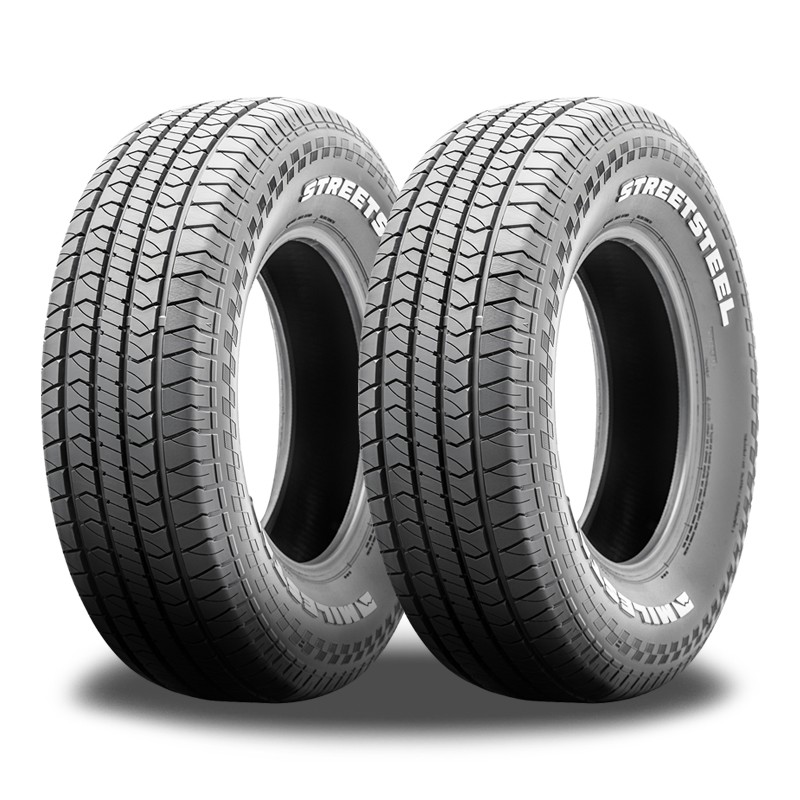 2 Milestar STREETSTEEL 225/70R14 98T Classic Muscle Car White Letter All Season
