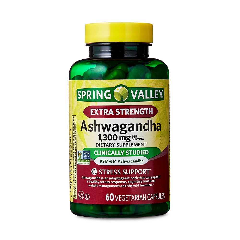 Spring Valley Strength Ashwagandha Dietary Supplement, 60 Vegetarian Capsules