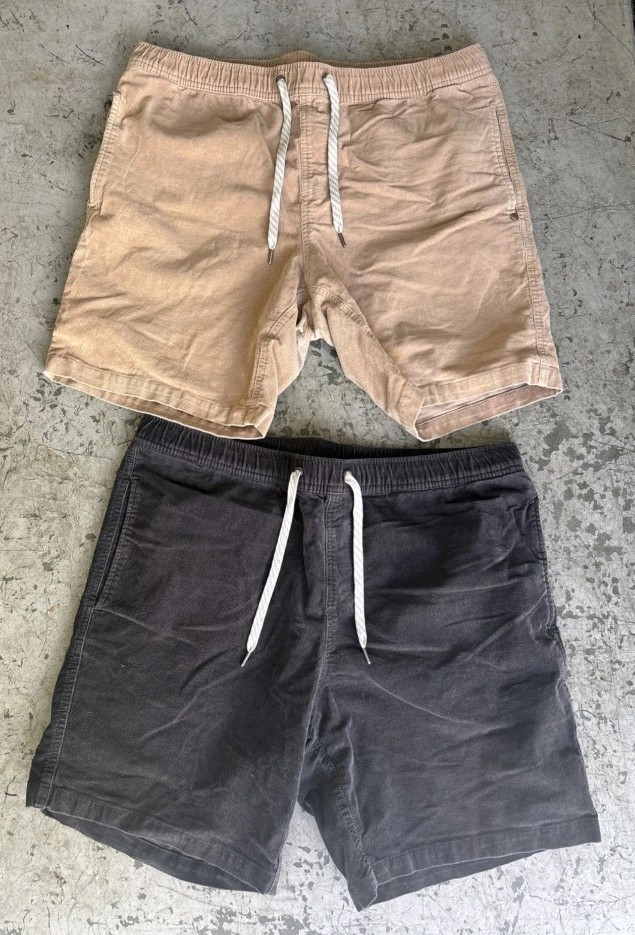 Vuori Corduroy Shorts XXL Grey And Khaki