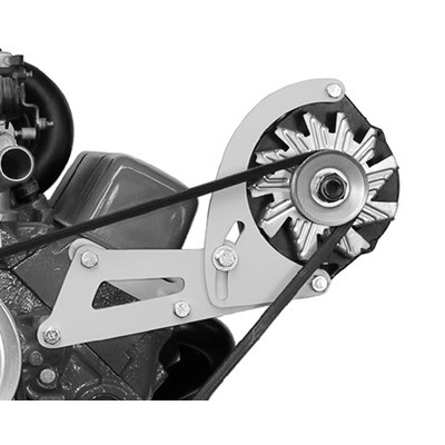 Alan Grove 234L Low-Profile Alternator Bracket Kit for SBC Driver Side Natural Steel