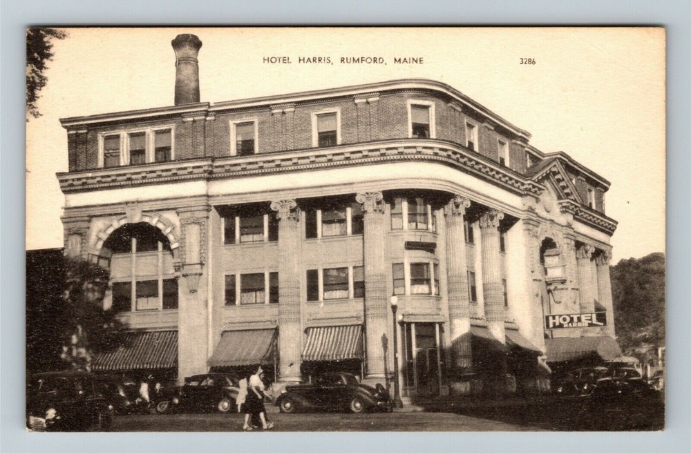 Rumford ME-Maine, Hotel Harris Vintage Souvenir Postcard