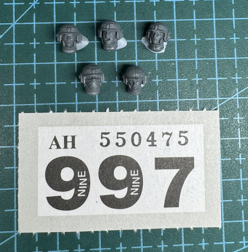Cadian Shock Troop Head Helmets for Astra Militarum 40K Bits Kit