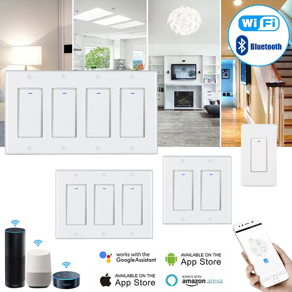 Tuya Smart WiFi Light Switch 1 2 3 4 Gang Works with Alexa Google Home