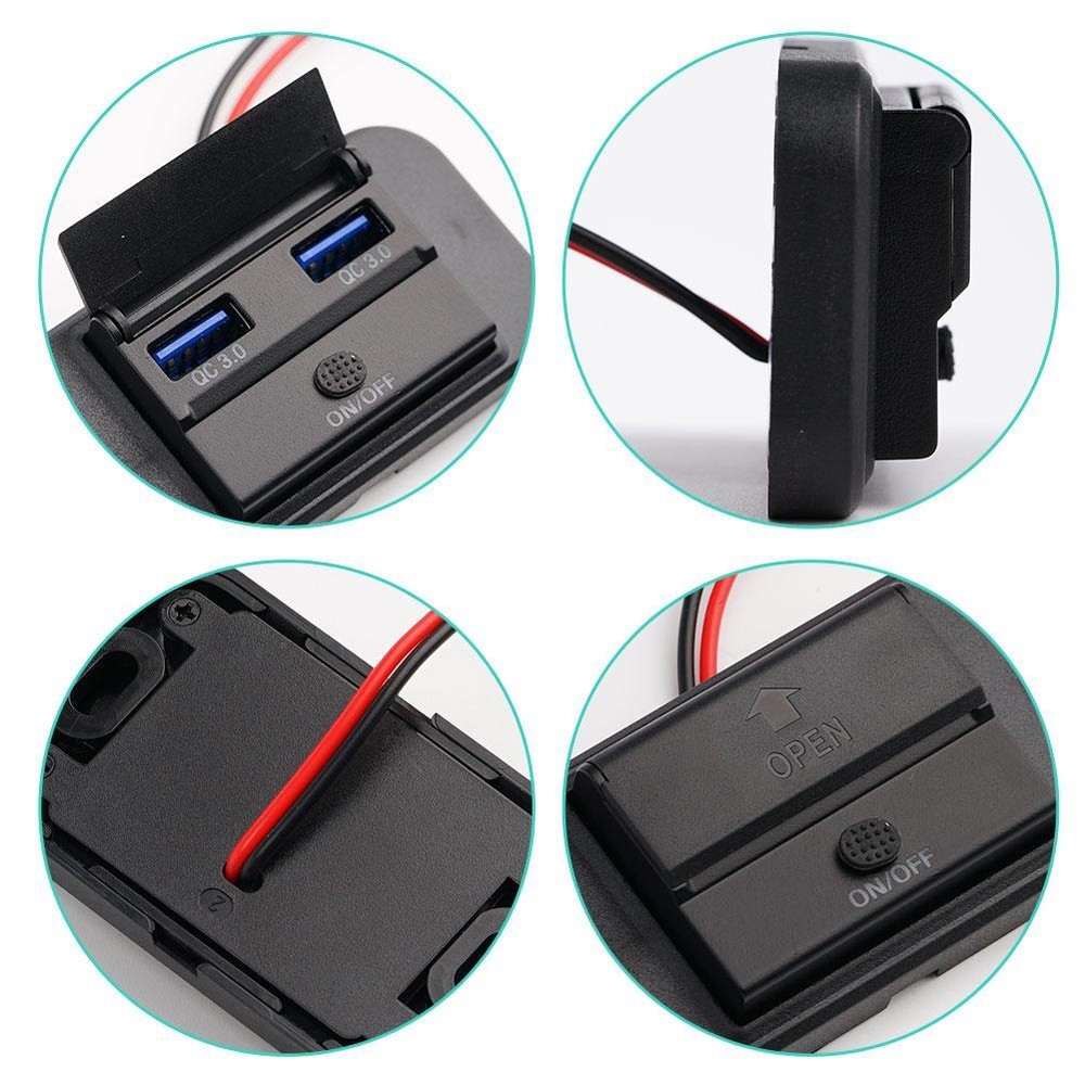 12V 24V Car Socket Adapter with USB-C Port and Switch