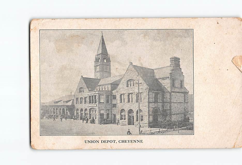 Postcard Union Depot Cheyenne Wyoming USA North America