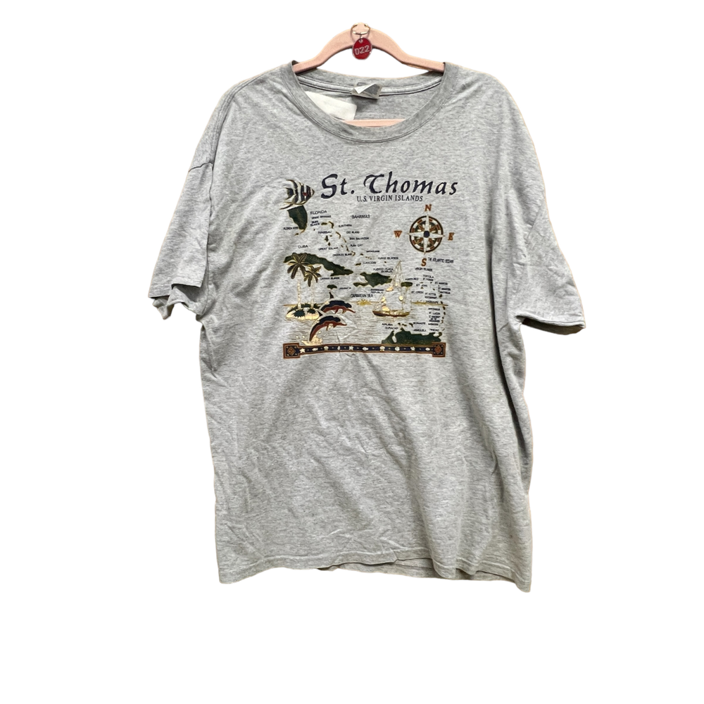 St. Thomas Shirt Men's Size XL Gray U.S. Virgin Islands Tourist Vacation Shirt