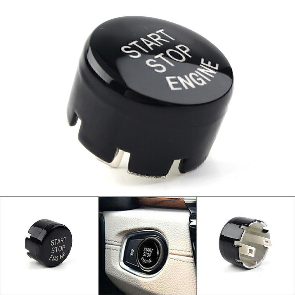 Engine Switch Button with Auto Start/Stop Switches Cover Fit BMW F Classis Black