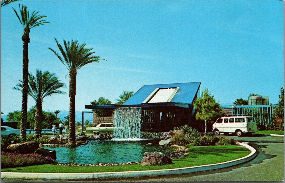 VTG Lake Havasu Hotel Arizona Waterfall Palm Trees Chrome Postcard