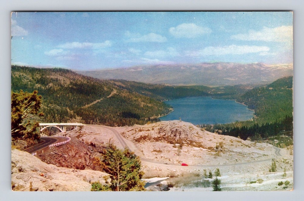Donner Lake CA-California, Summit Highway 40, Vintagecard