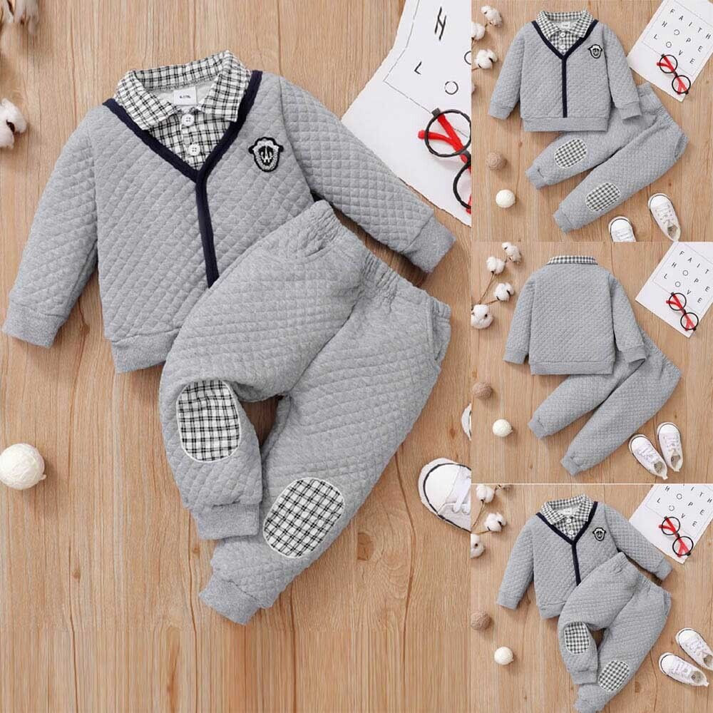 Kids Baby Boys Clothes Long Sleeve Tops Pants Toddler Outfits Set Tracksuit Sets