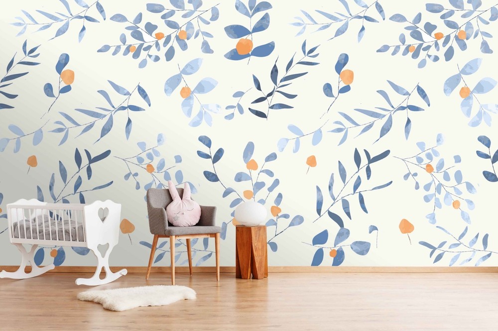 3D Leaves Watercolor Pattern Wall Murals Wallpaper Murals Wall Sticker