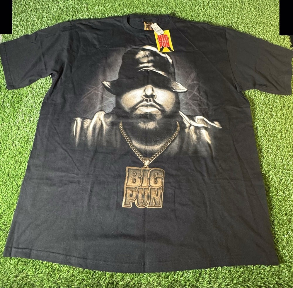 Vintage Big Pun Shirt Mens 3XL Black Portrait Graphic Rap Tee 2005 Hip Hop AOP