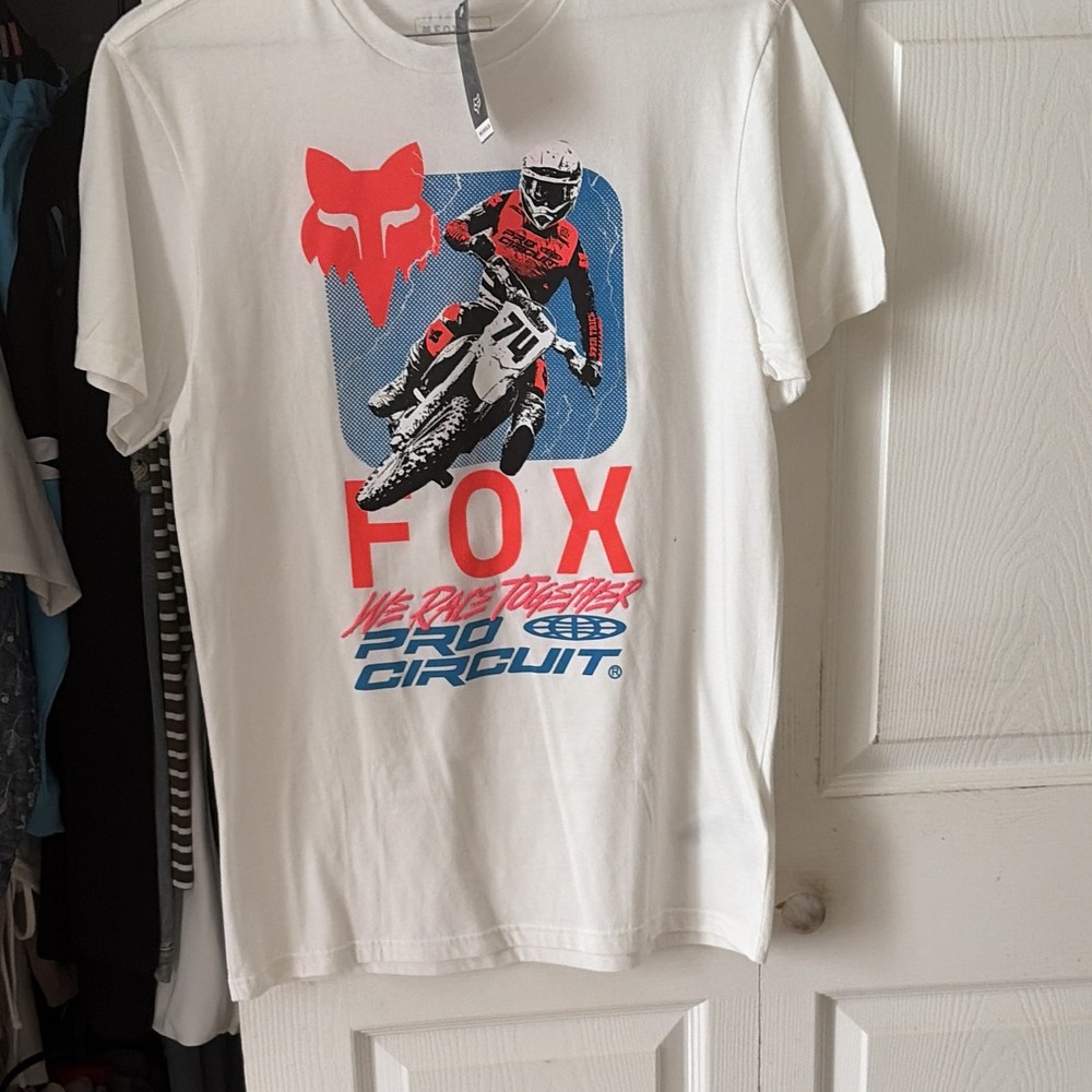 Fox Pro Circuit Premium SS Tee Men's Graphic Crew Neck T-Shirt White M