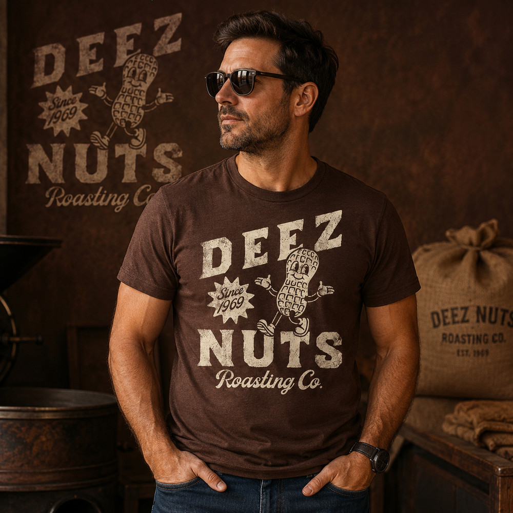Deez Nuts Coffee Parody Funny Sarcastic Graphic T-Shirt for Men Women