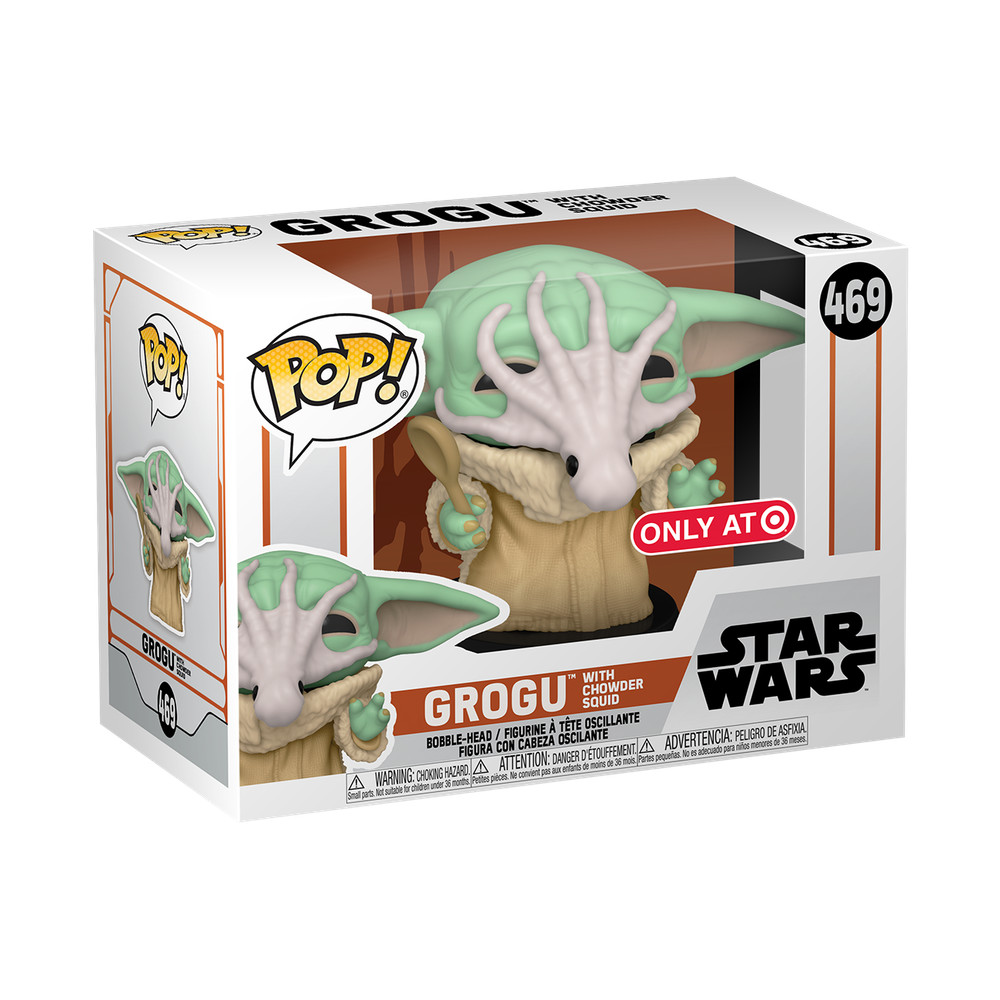 Funko Pop Star Wars Mandalorian 469 Grogu With Chowder Squid Target Vinyl Figure