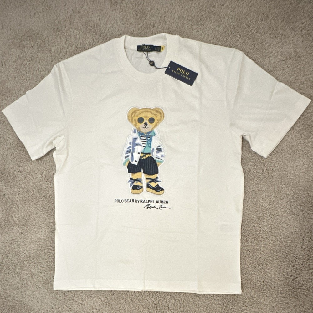 Polo Ralph Lauren Men’s L White Polo Bear Graphic Crew Neck Short Sleeve T-Shirt
