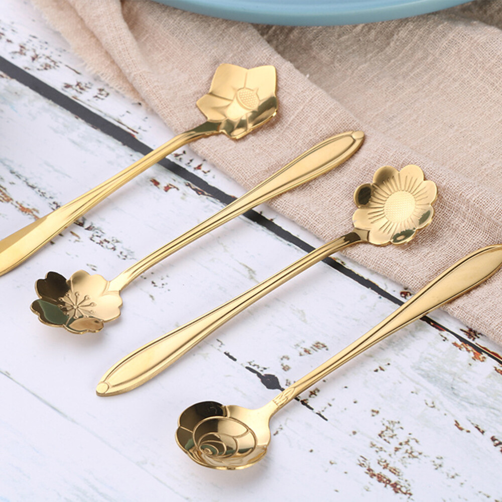 8-Piece Stainless Steel Coffee Spoon Set for Kitchen and Dining Essentials