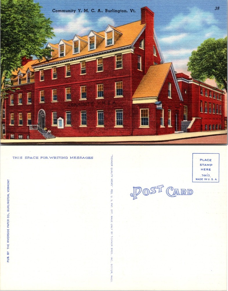 Community YMCA Burlington Vermont VT Postcard