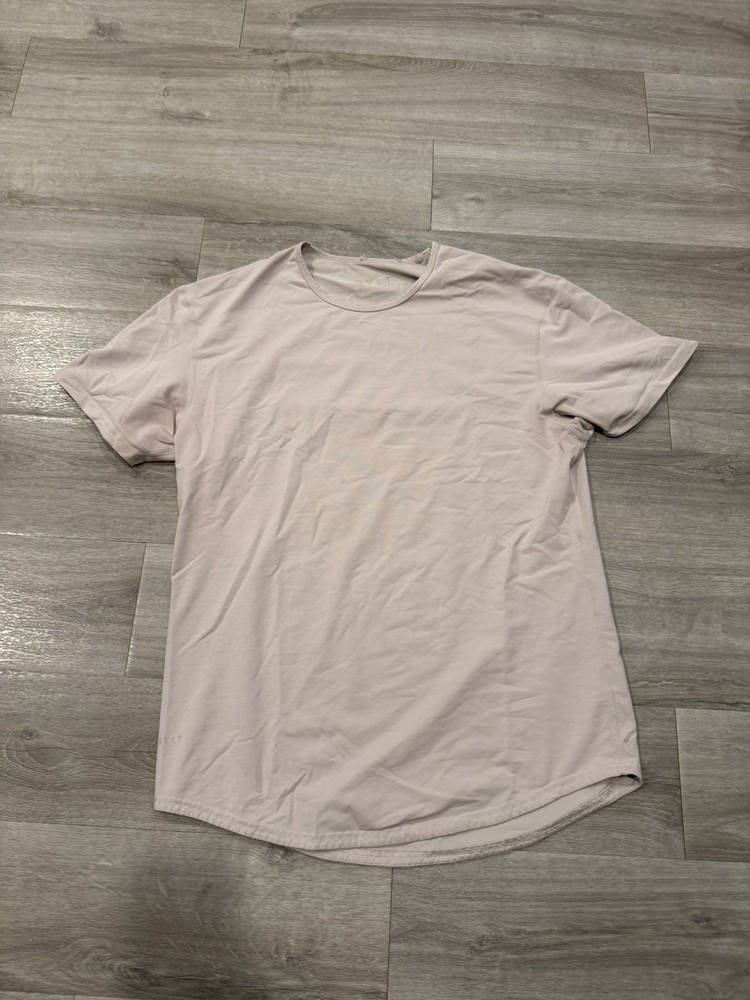 BYLT Basics Drop-Cut LUX Tee Blush Rose Crew Neck Mens Large Premium Casual Gym