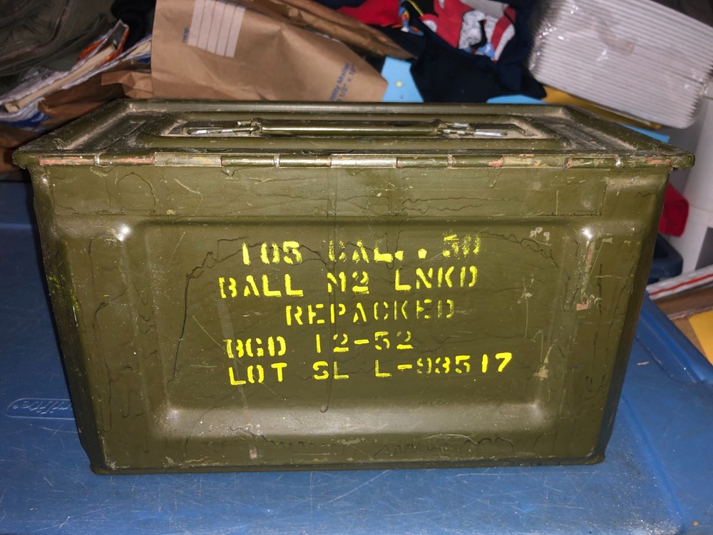 Korean War US Army 50 Cal AMMO Box Dated 1952